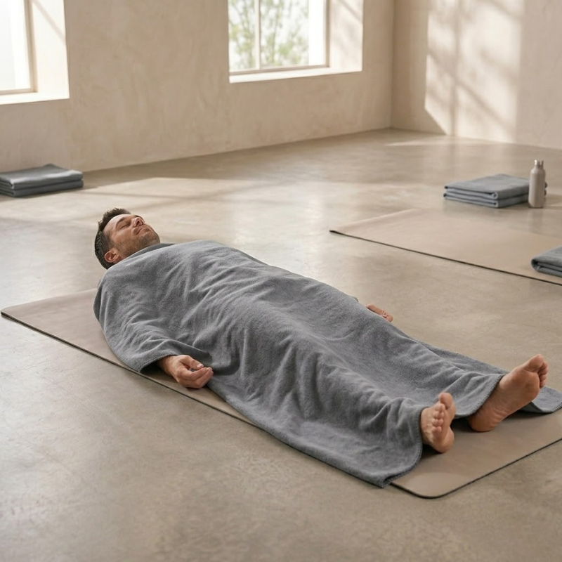 Couverture de yoga douce, gris ardoise – vue 9