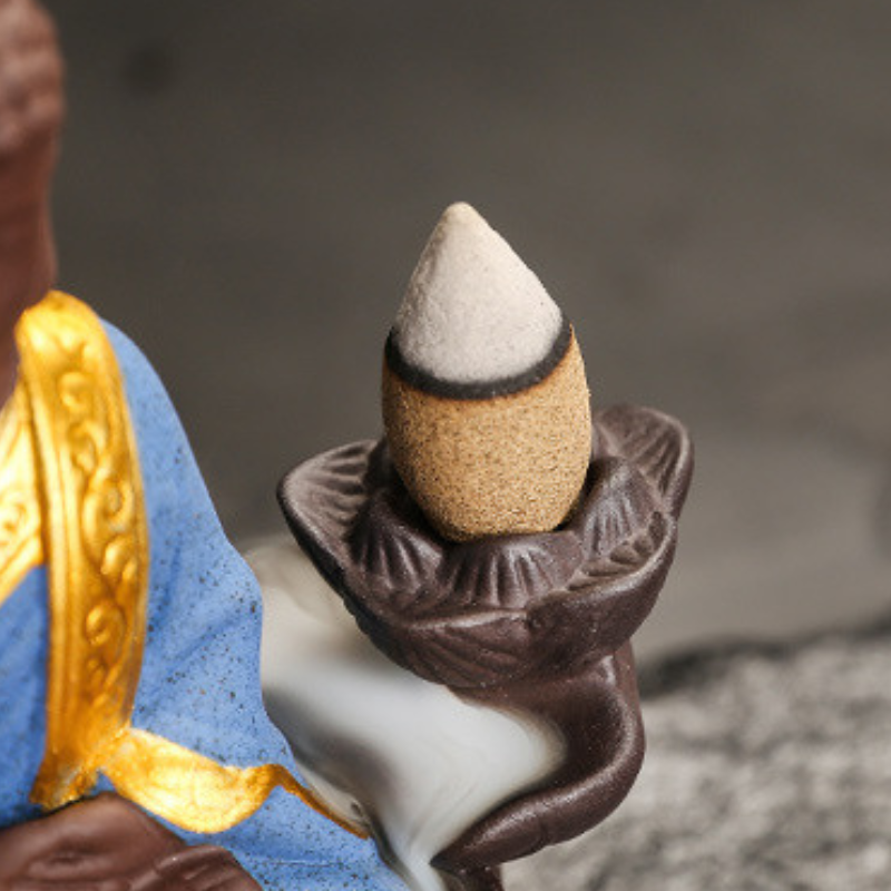 Porte-encens Bouddha lotus à reflux céramique – vue 22