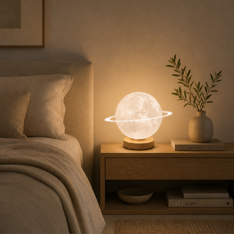 Lampe Lune anneau de Saturne, lumière douce – vue 4