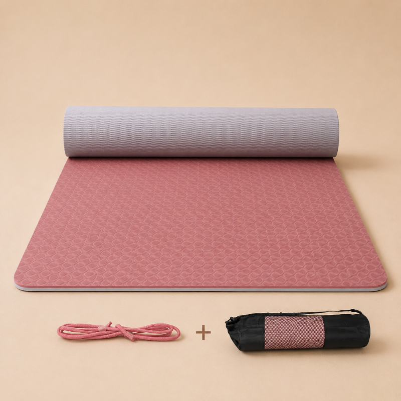 Tapis de yoga antidérapant bicolore