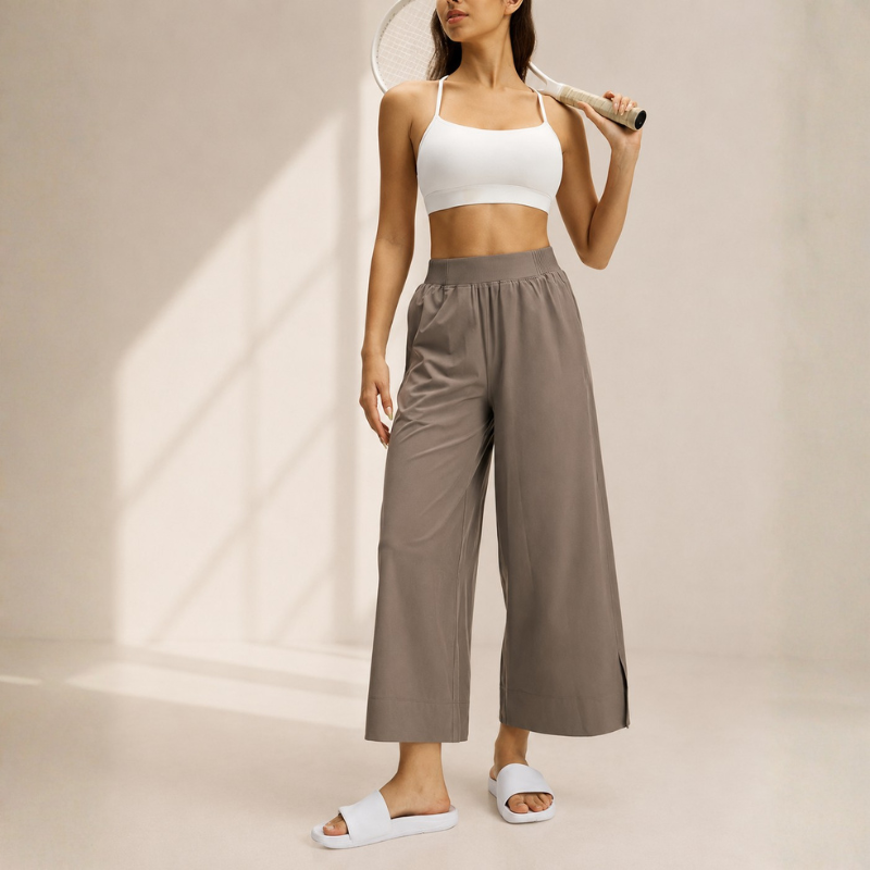 Pantalon de yoga large, taille élastiquée – vue 4