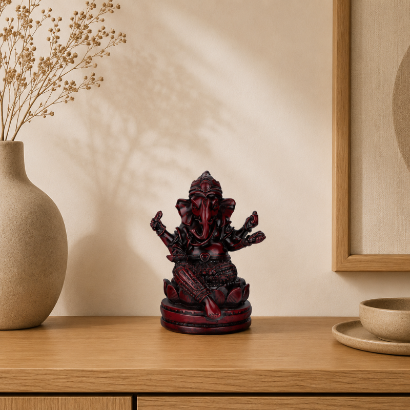 Statue Ganesh Bronze, Symbole de Bonne Fortune – vue 13
