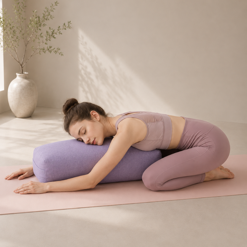 Bolster de yoga rectangulaire en tissu chiné – vue 12
