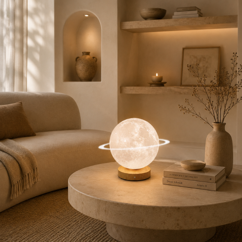 Lampe Lune anneau de Saturne, lumière douce – vue 5