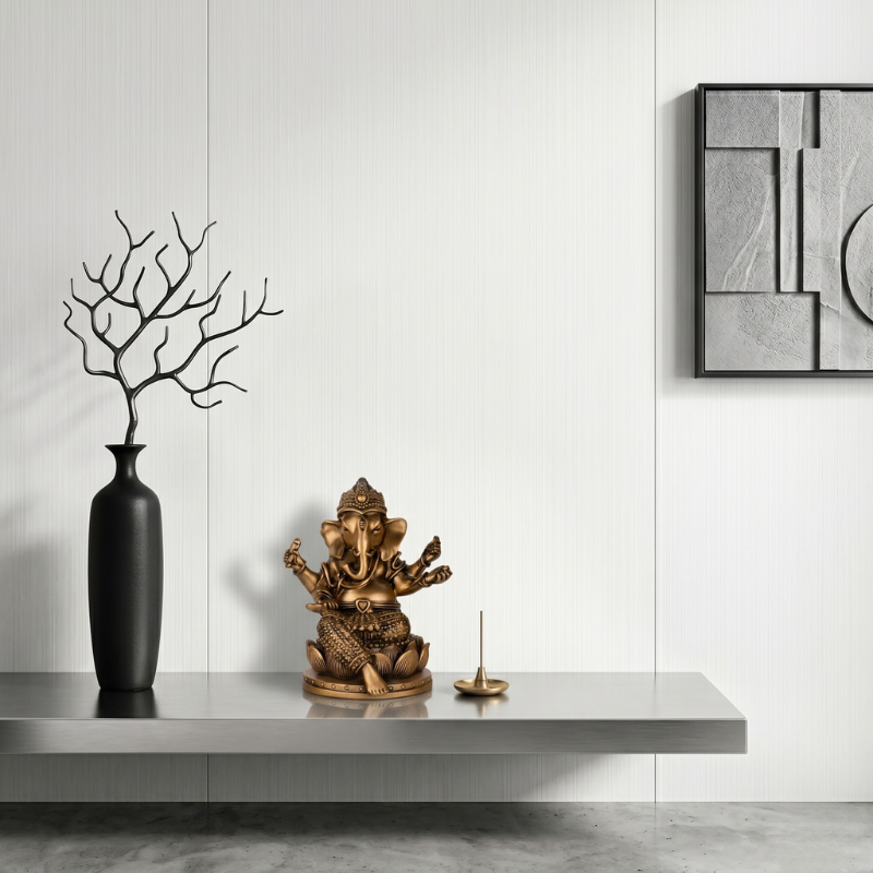 Statue Ganesh Bronze, Symbole de Bonne Fortune – vue 5