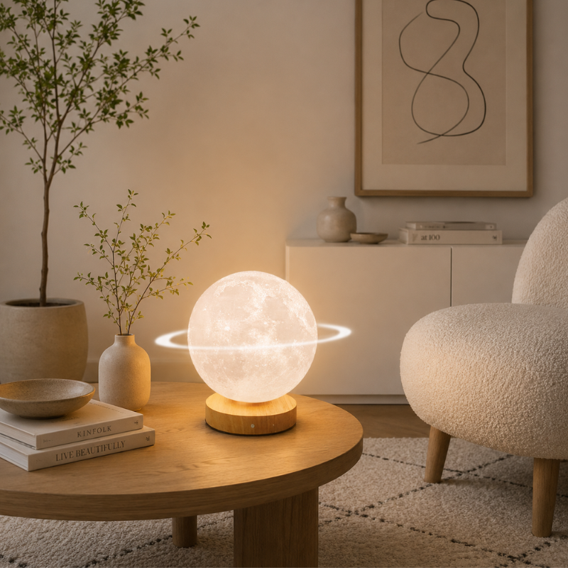 Lampe Lune anneau de Saturne, lumière douce – vue 2 Image