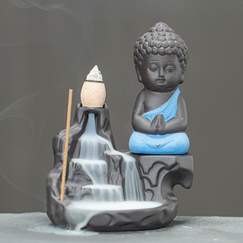 Porte-encens Bouddha à reflux, fumée cascade – vue 11