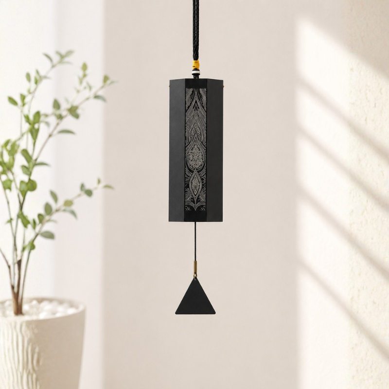 Carillon koshi en bambou, médaillon gravé – vue 4
