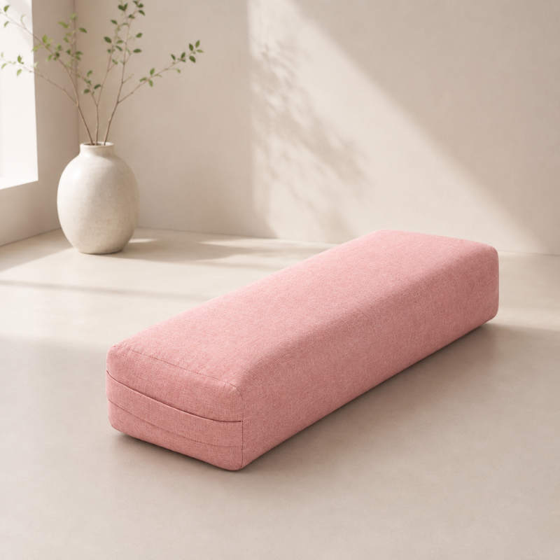 Bolster de yoga rectangulaire en tissu chiné