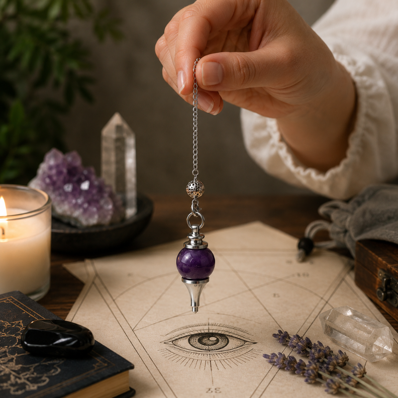 Pendule améthyste, divination et intuition – vue 7