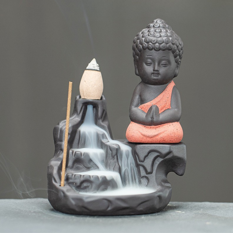 Porte-encens Bouddha à reflux, fumée cascade – vue 14