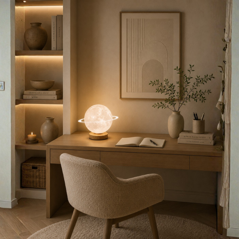 Lampe Lune anneau de Saturne, lumière douce – vue 6
