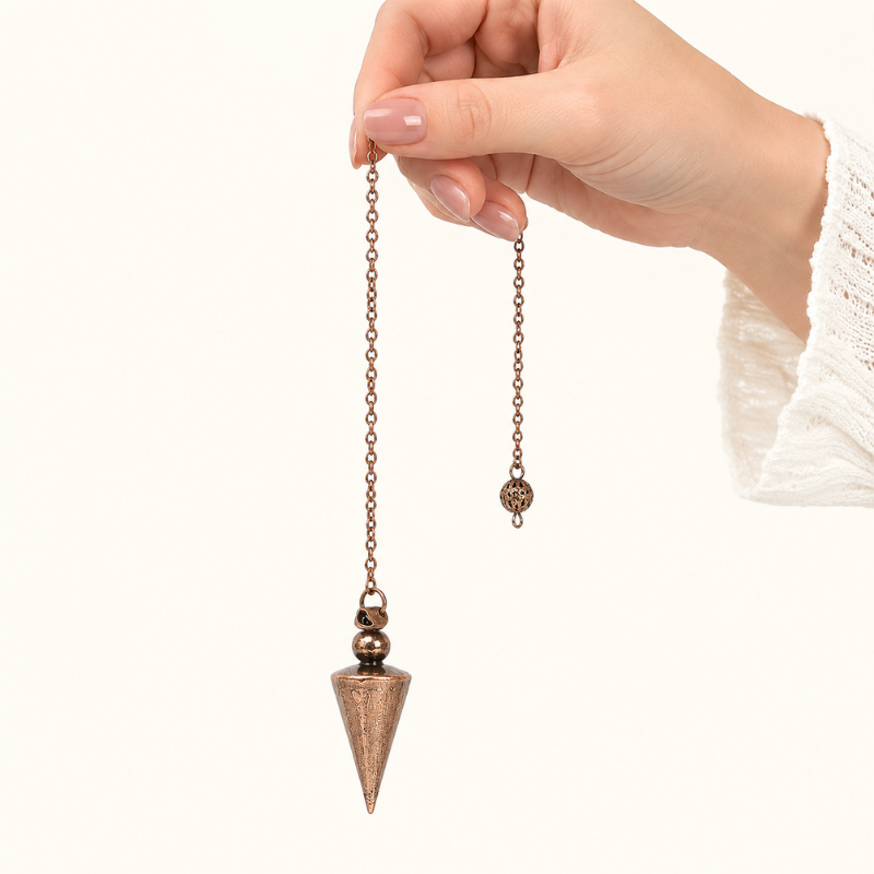Pendule divinatoire en métal, pointe conique – vue 3