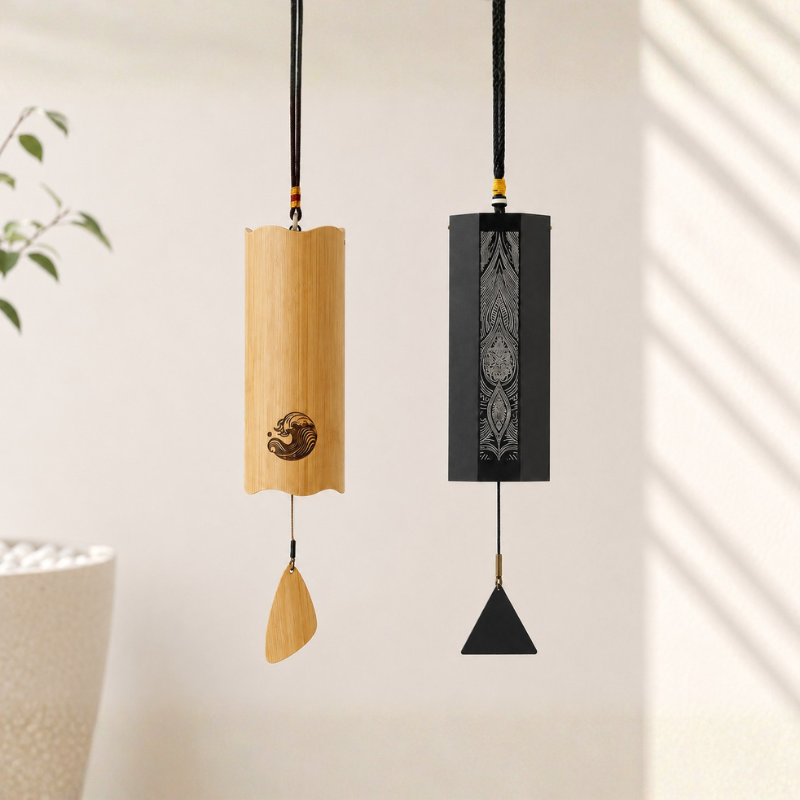 Carillon koshi en bambou, médaillon gravé – vue 7