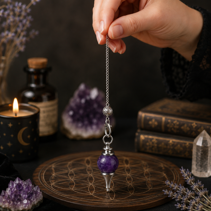 Pendule améthyste, divination et intuition – vue 8