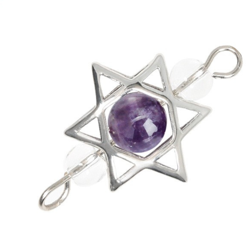 Pendule de divination améthyste, étoile à six branches – vue 6