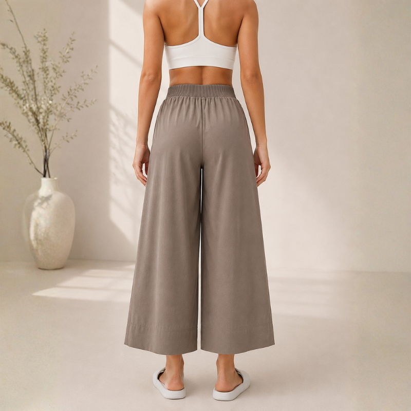 Pantalon de yoga large, taille élastiquée – vue 3