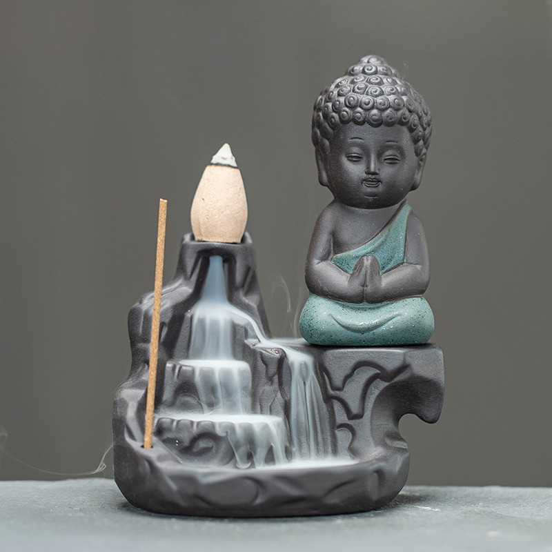 Porte-encens Bouddha à reflux, fumée cascade – vue 18
