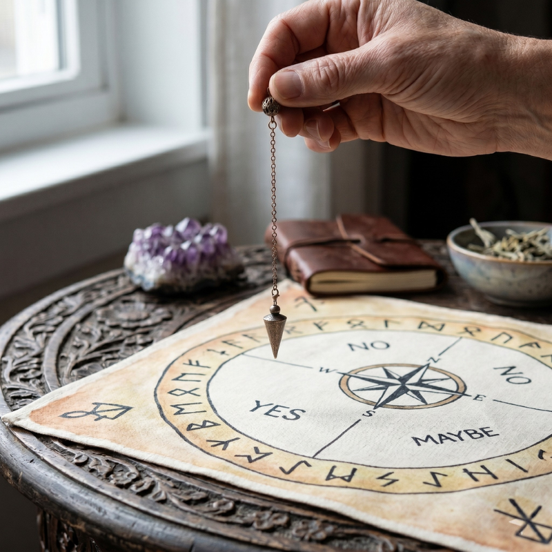 Pendule divinatoire en métal, pointe conique – vue 4
