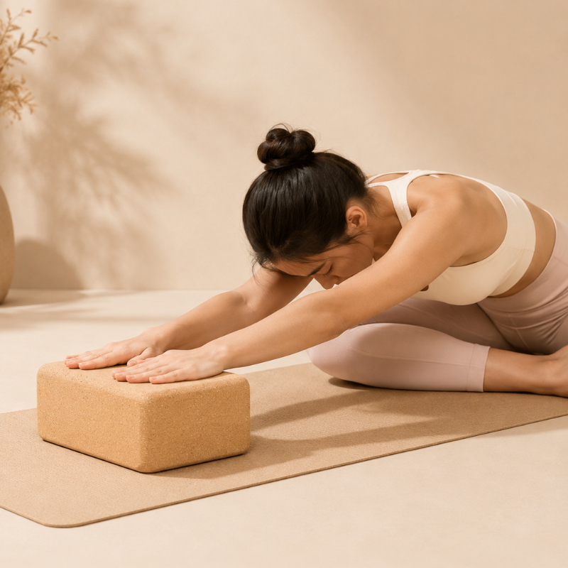 Bloc de yoga en liège, mandala, ancrage des postures – vue 3