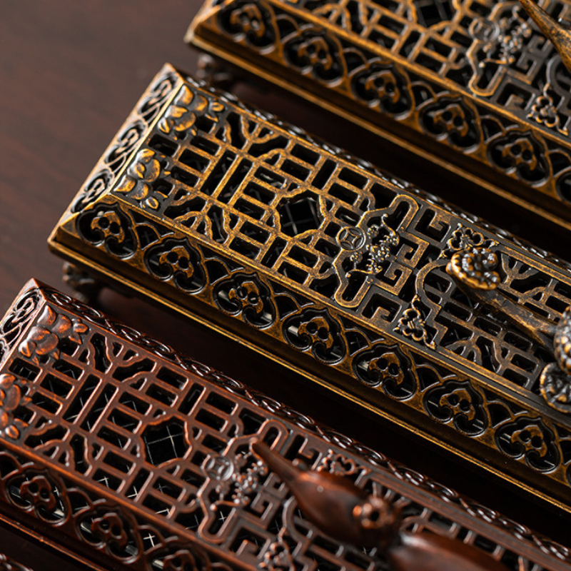 Porte-encens ajouré à reflets cuivrés, motif libellule – vue 14