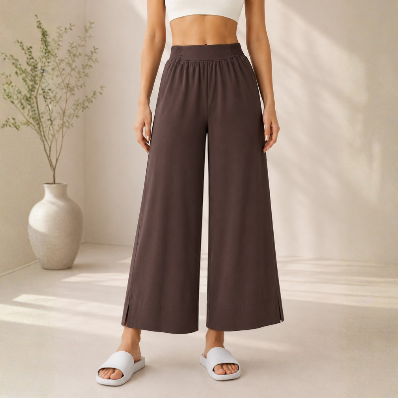 Pantalon de yoga large, taille élastiquée – vue 10