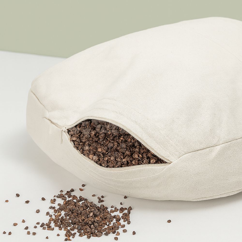 Zafu de méditation en coton naturel – confort et stabilité