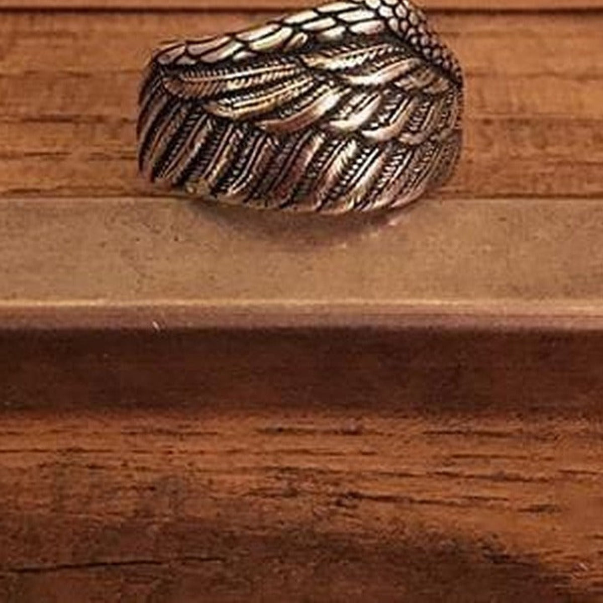 Bague Aile d'Ange en Acier Argenté - détail du plumage