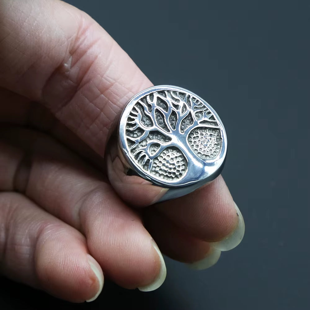 Bague Arbre de Vie Vintage en Acier Inoxydable Image