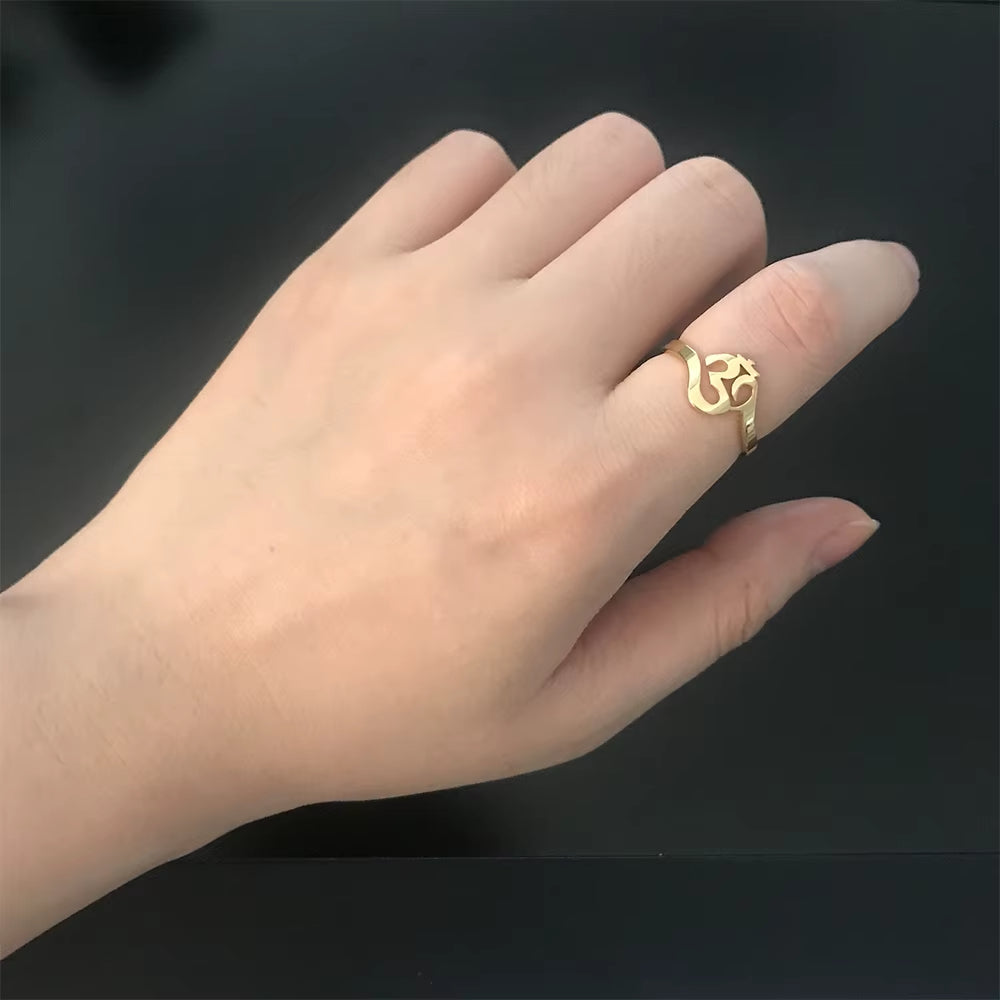 Bague Ohm Dorée en Acier Inoxydable