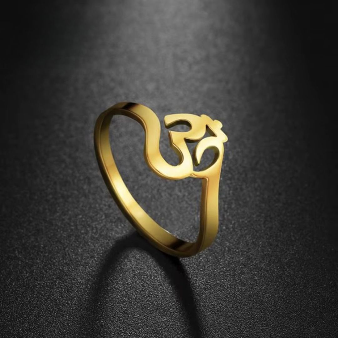 Bague Ohm Dorée en Acier Inoxydable Image