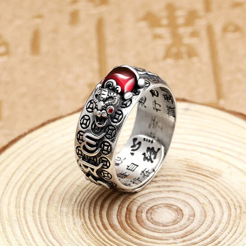 Bague Pixiu Vintage avec Pierre Sertie