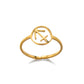 Bague Signe Astrologique Dorée en Acier Inoxydable