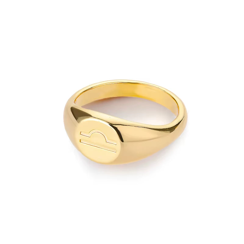 Bague Signe Astrologique Dorée en Cuivre