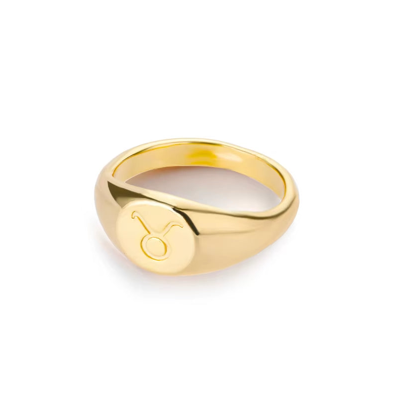 Bague Signe Astrologique Dorée en Cuivre