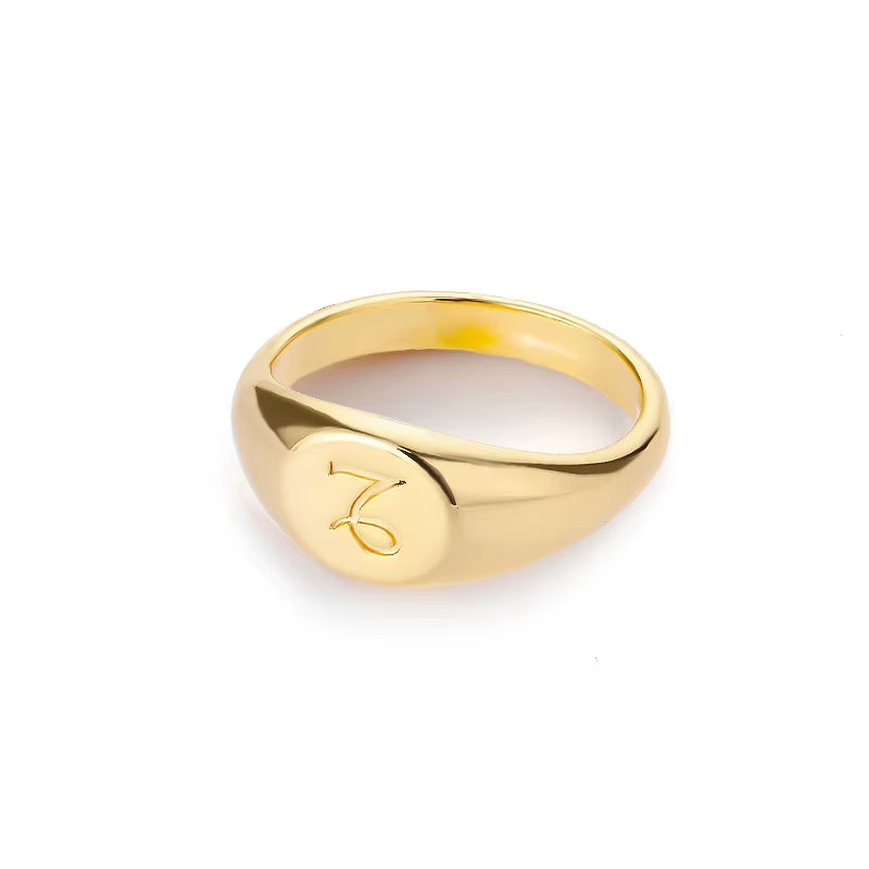 Bague Signe Astrologique Dorée en Cuivre