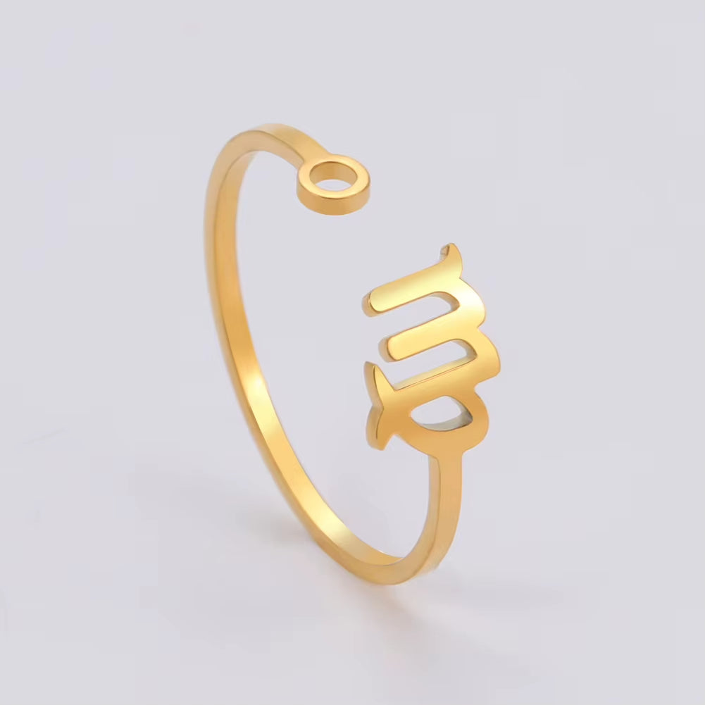 Bague Signe Astrologique Fine et Dorée Image
