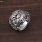 Bague Signe Astrologique - Lion sur fond marron