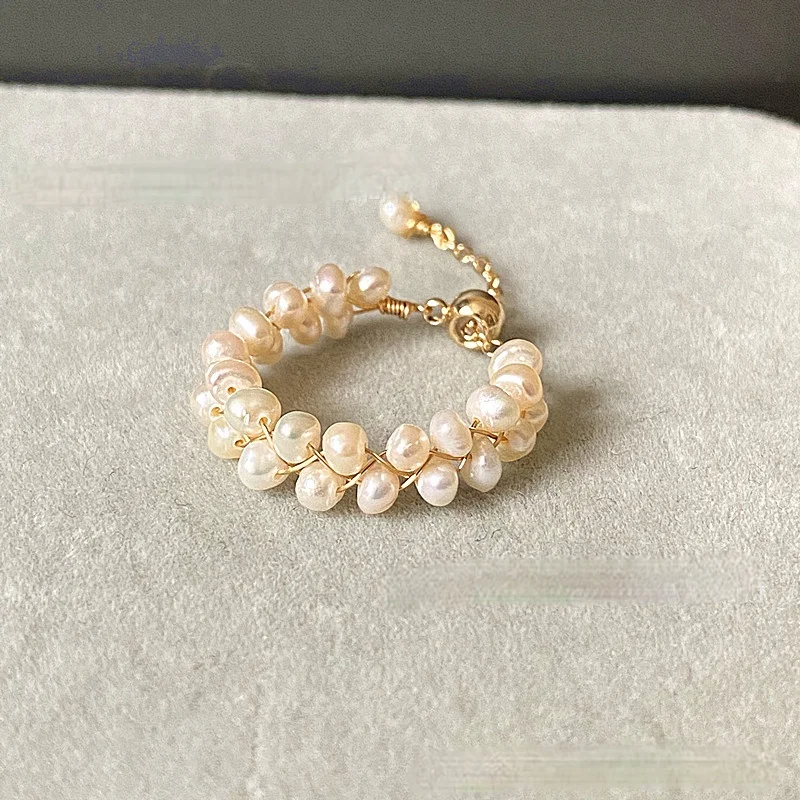 Bague Réglable en Perles Naturelles – Élégance Intemporelle et Raffinement Féminin Image