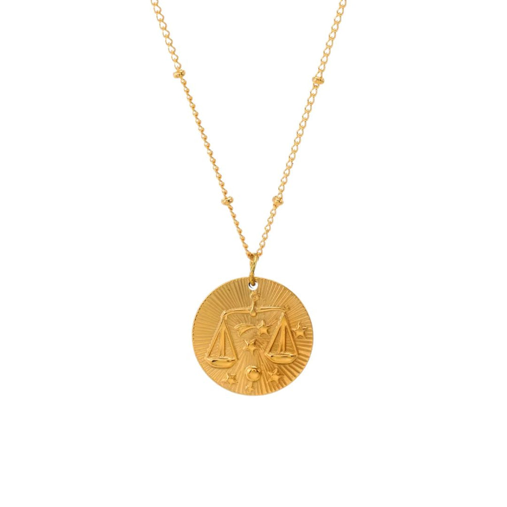 Collier Signe Astrologique avec Pendentif Rond sur fond blanc