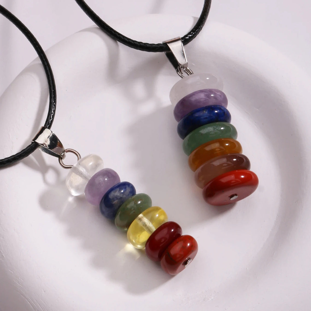 Collier 7 Chakra en Pierres Naturelles Arc-en-Ciel