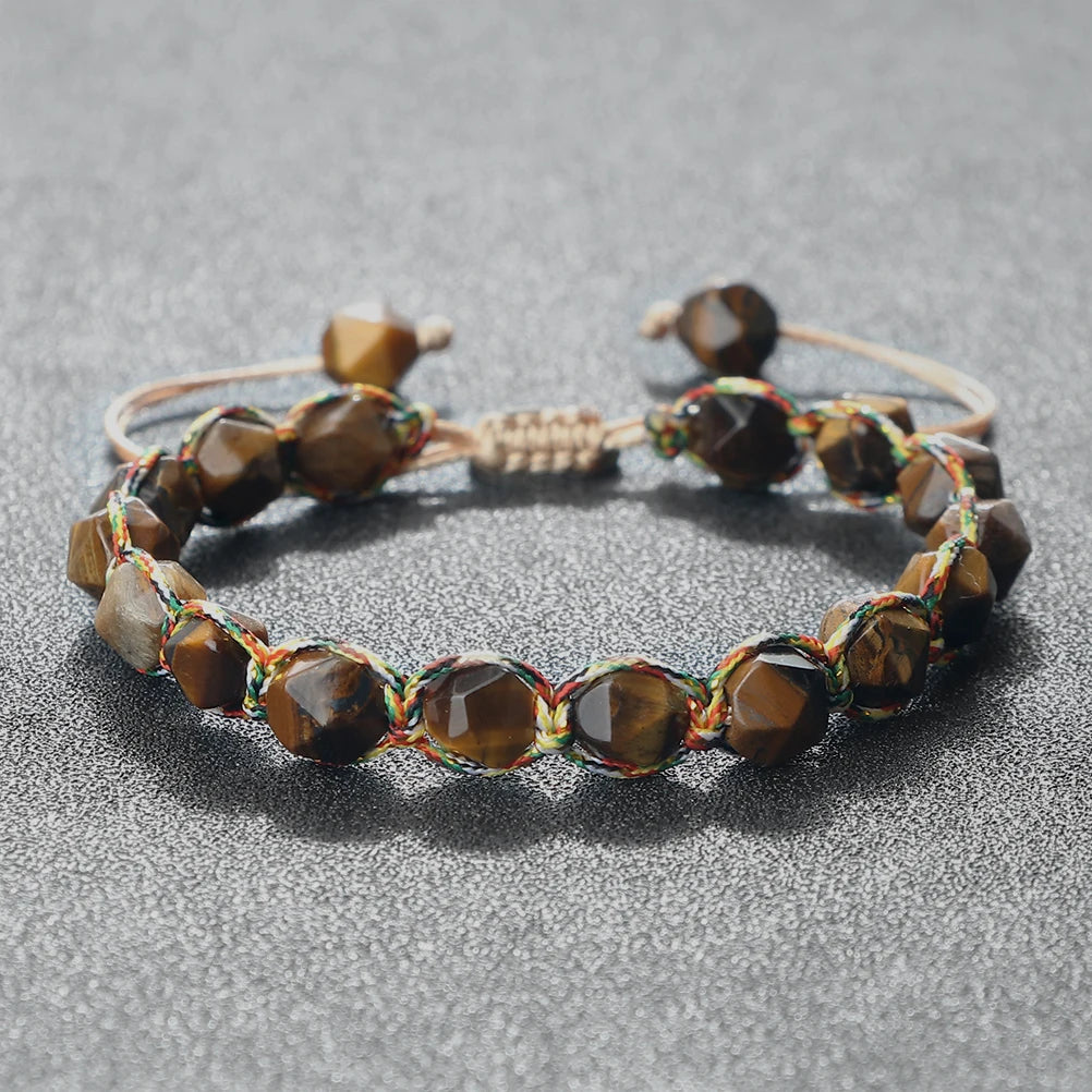 Bracelet Bohème Œil de Tigre Facetté