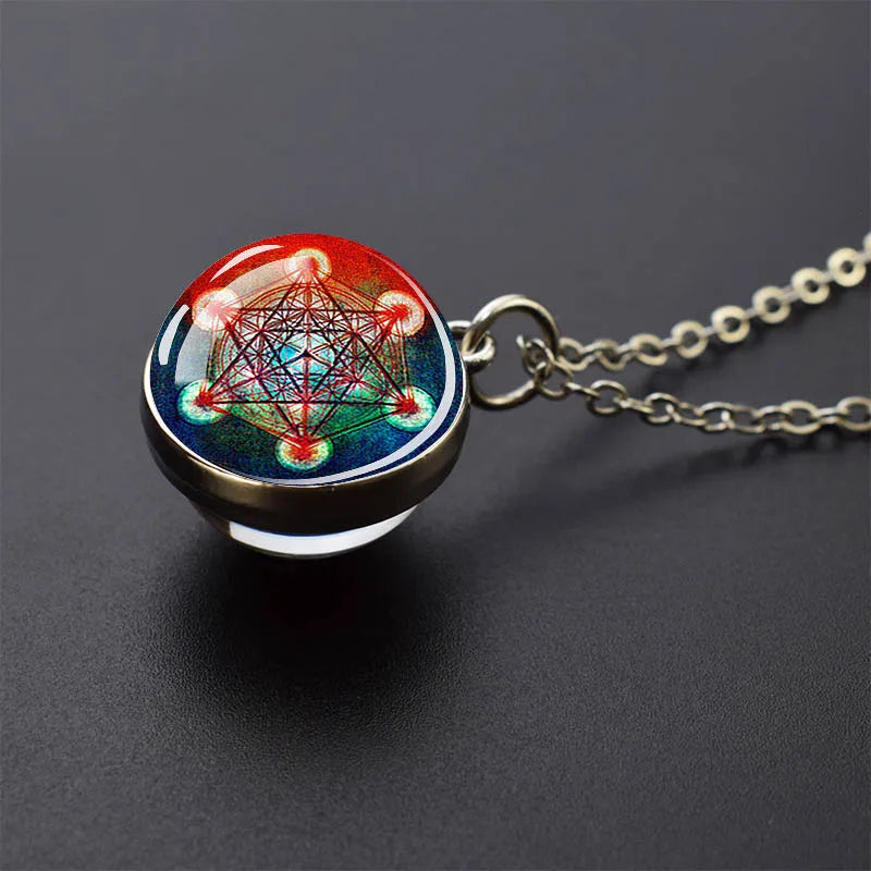 Pendentif Cube de Metatron et Géométrie Sacrée