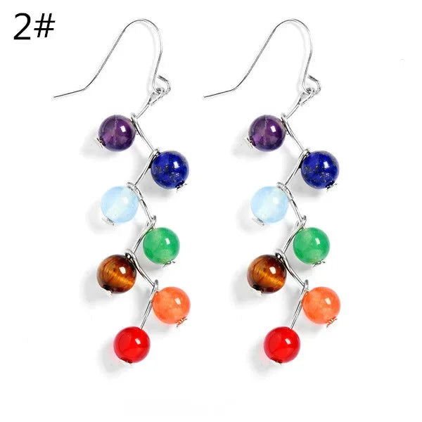Boucles d Oreilles 7 Chakra Reiki et Équilibre