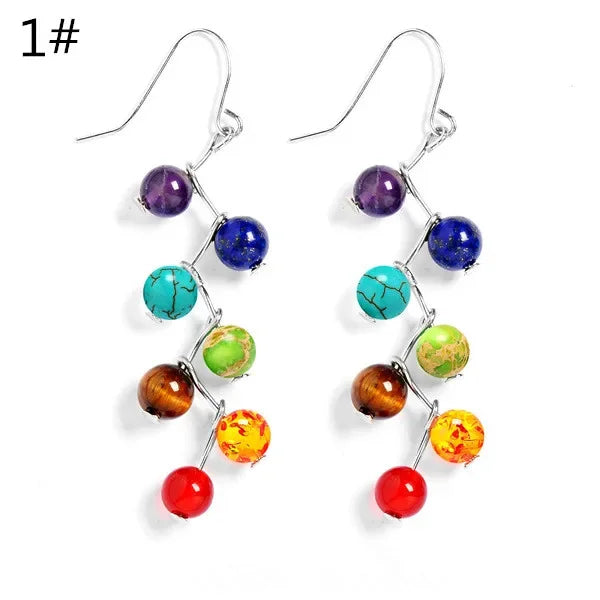Boucles d Oreilles 7 Chakra Reiki et Équilibre