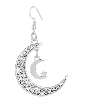 Boucles d'oreilles en forme de croissant de lune en métal