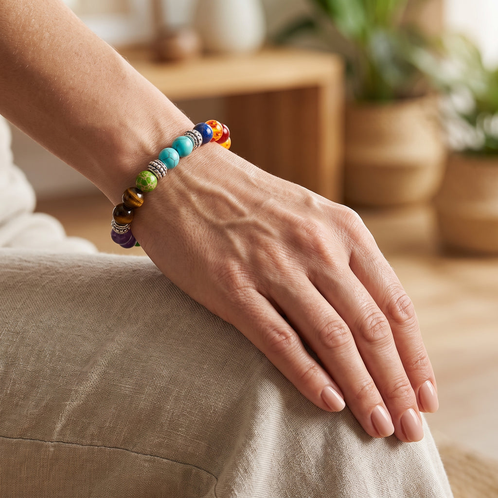 Bracelet 7 Chakras en Pierres Naturelles