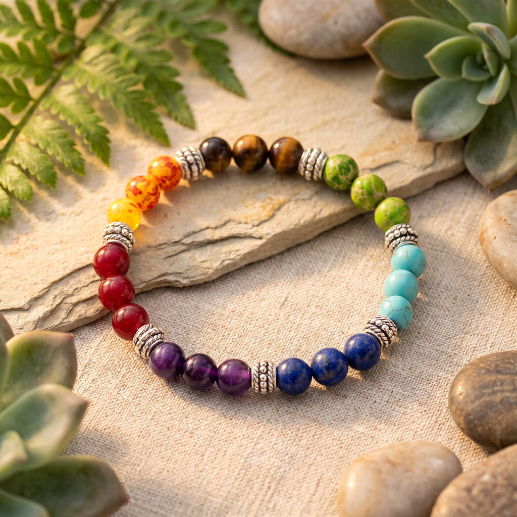 Bracelet 7 Chakras en Pierres Naturelles