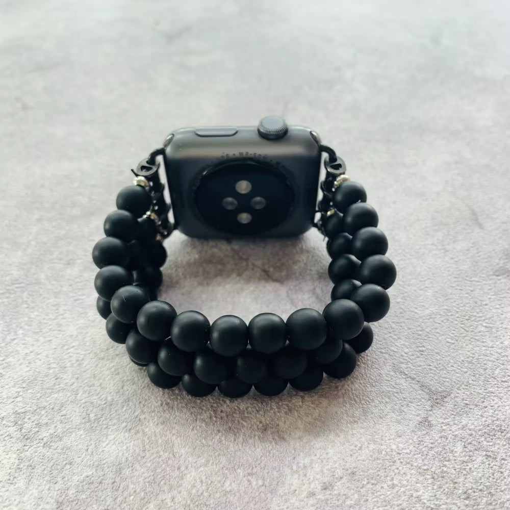 Bracelet Apple Watch avec Perles d’Hématite Image