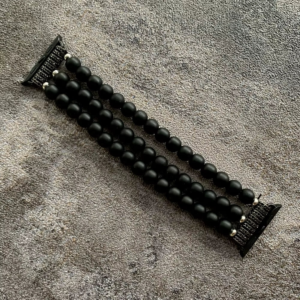 Bracelet Apple Watch avec Perles d’Hématite Image